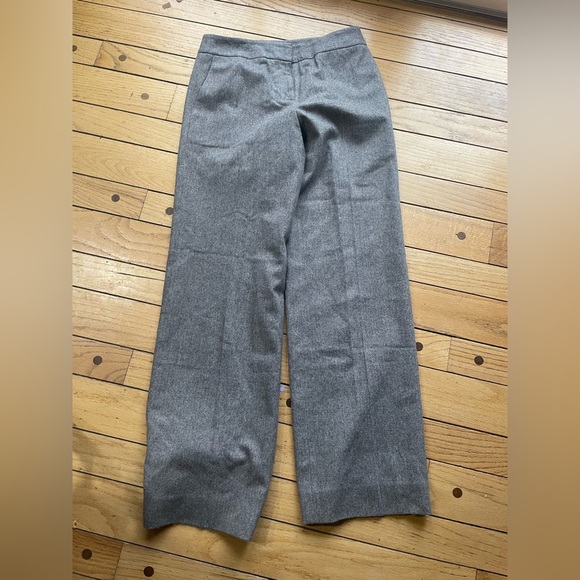 Ann Taylor Loft pant suit set brown herringbone virgin wool Laura size 8L long - Picture 3 of 9